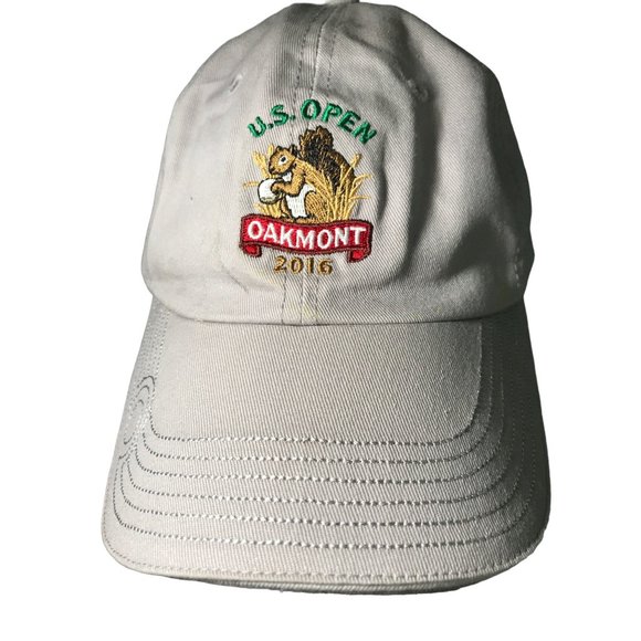 USGA MEMBER  U.S. Open 2016 Oakmont Beige Golf Cap Hat Lid Trucker Adjustable St - Picture 1 of 7